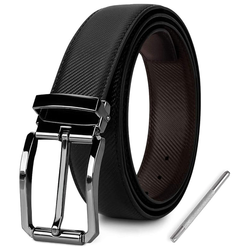 Leather Belt for Men – 3cm, Reversible with Black Buckle