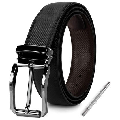 Leather Belt for Men – 3cm, Reversible with Black Buckle