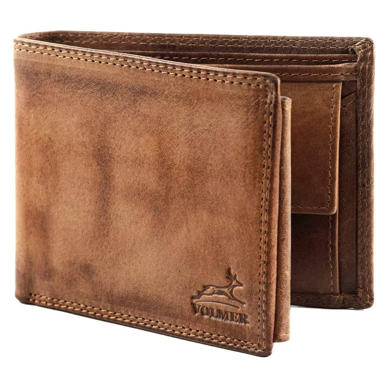 Men's Leather Horizontal Wallet with RFID Protection – 9 Credit Card Slots