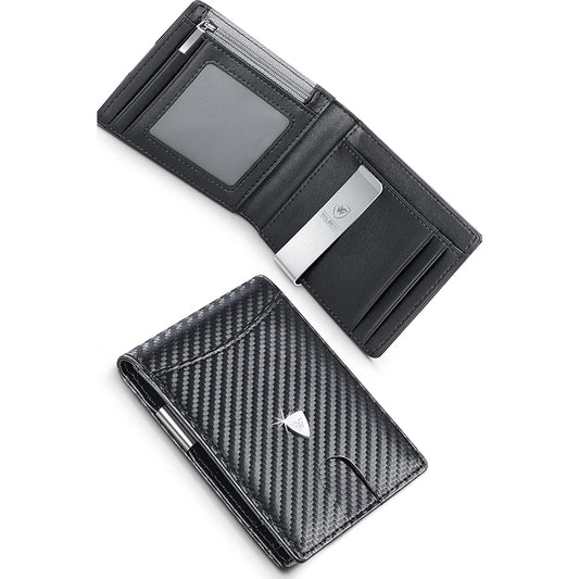 Men's Carbon Fiber Wallet – RFID Protection, Coin Pocket, Credit Card Holder