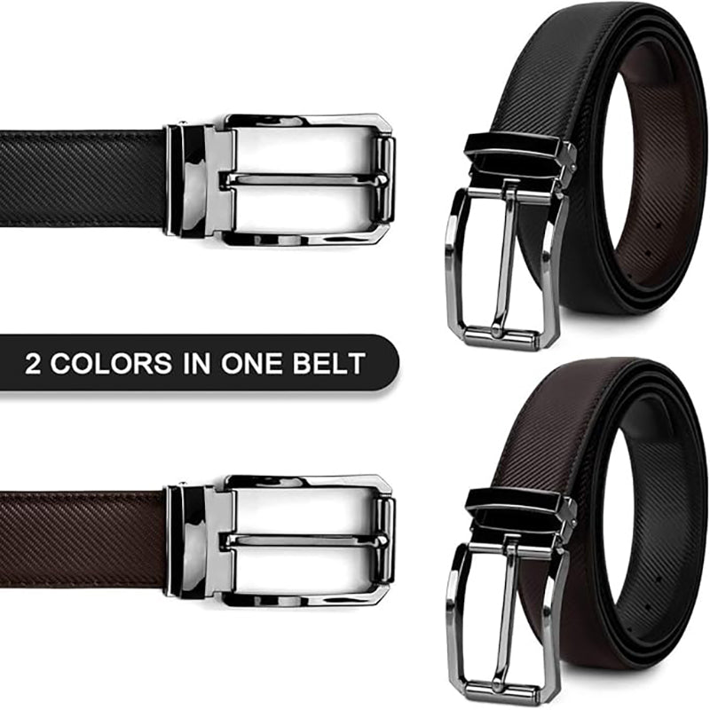 Leather Belt for Men – 3cm, Reversible with Black Buckle