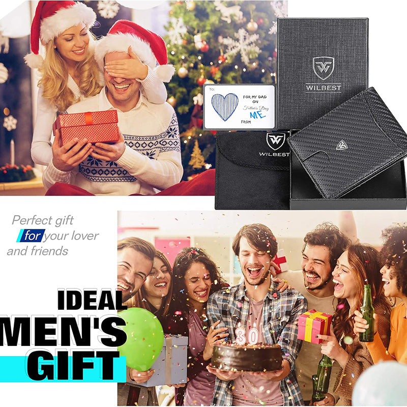 Men's Carbon Fiber Wallet – RFID Protection, Coin Pocket, Credit Card Holder