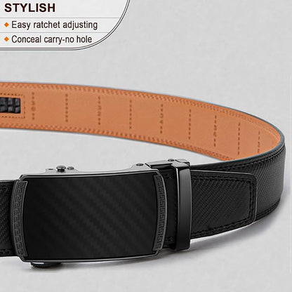 Men's Automatic Leather Belt – 35mm, Adjustable Size