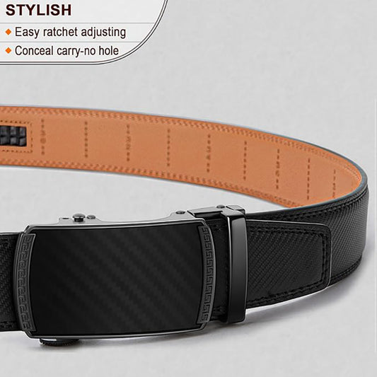 Men's Automatic Leather Belt – 35mm, Adjustable Size
