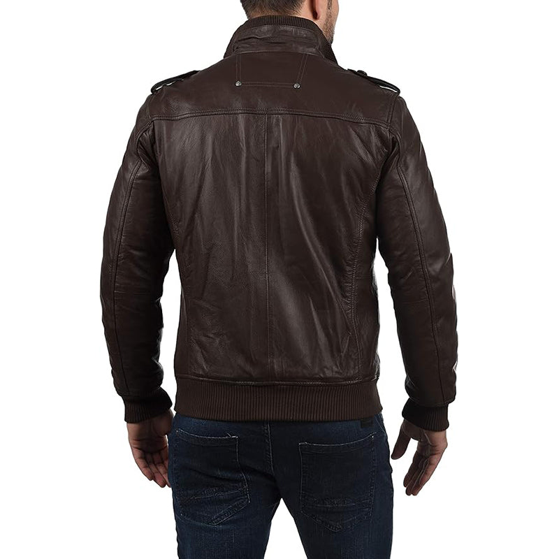 Solid Camash Men's Leather Jacket – Minimalist & Timeless Design