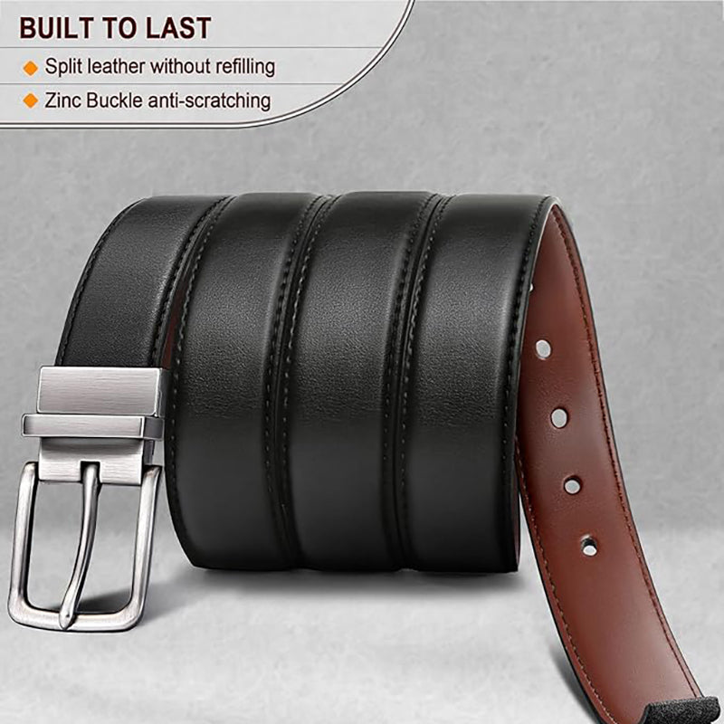 Men's Reversible Leather Belt – 31mm, Two Colors in One