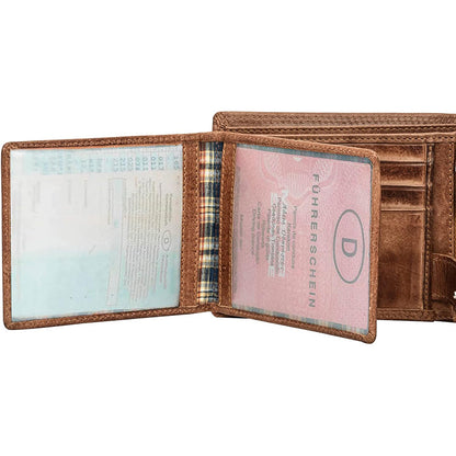 Men's Leather Horizontal Wallet with RFID Protection – 9 Credit Card Slots