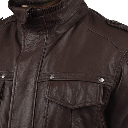 Solid Camash Men's Leather Jacket – Minimalist & Timeless Design
