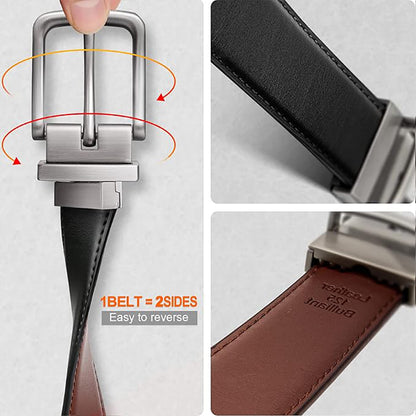 Men's Reversible Leather Belt – 31mm, Two Colors in One