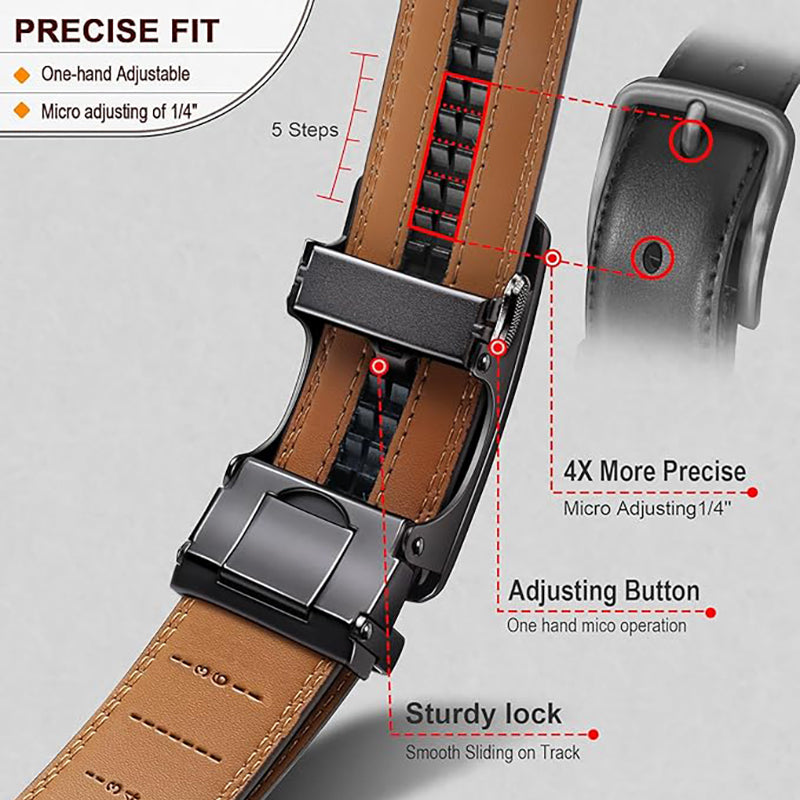 Men's Automatic Leather Belt – 35mm, Adjustable Size