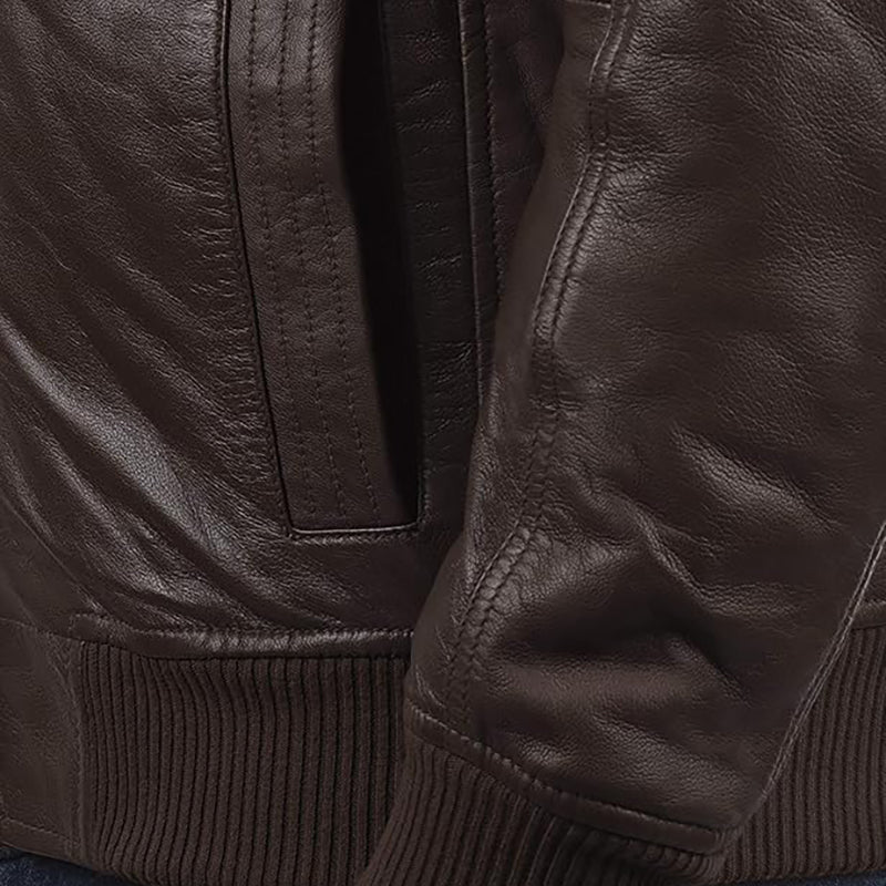 Solid Camash Men's Leather Jacket – Minimalist & Timeless Design