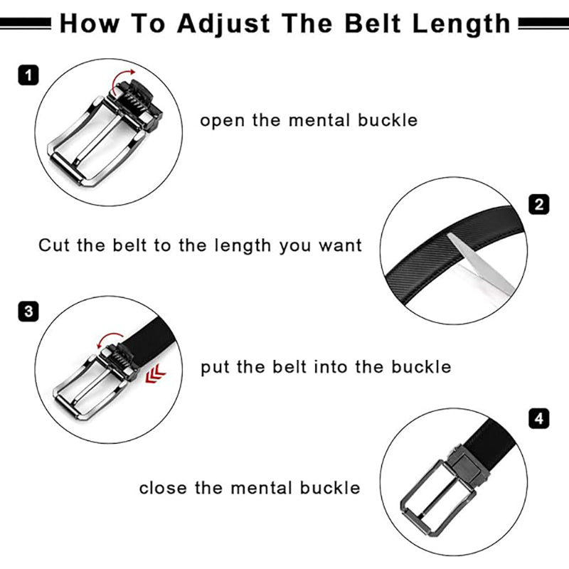 Leather Belt for Men – 3cm, Reversible with Black Buckle