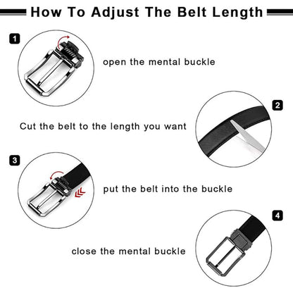 Leather Belt for Men – 3cm, Reversible with Black Buckle