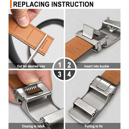 Men's Belt – 2-Pack, Automatic Leather, 35mm, Adjustable Size