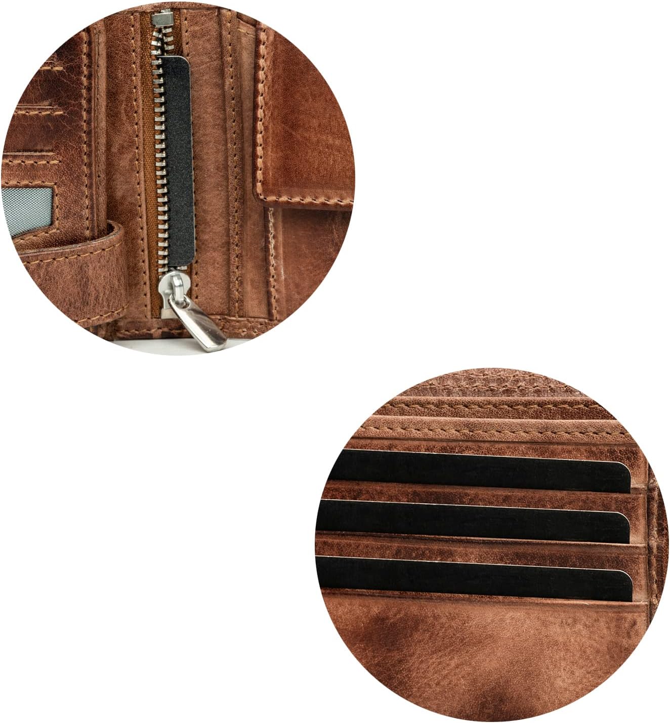 Men's Leather Horizontal Wallet with RFID Protection – 9 Credit Card Slots