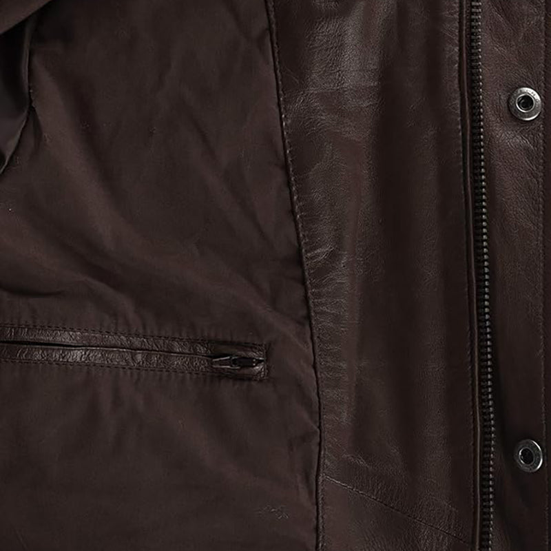 Solid Camash Men's Leather Jacket – Minimalist & Timeless Design