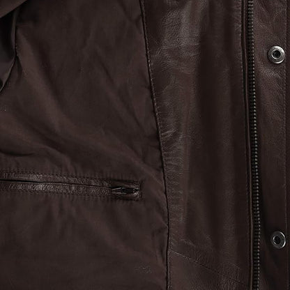 Solid Camash Men's Leather Jacket – Minimalist & Timeless Design
