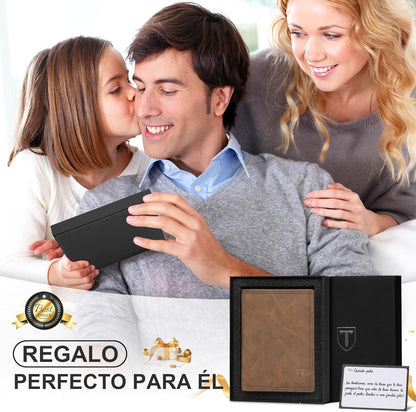 Leather Men's Wallet – RFID Blocking, 12 Card Slots, Coin & Ticket Pockets