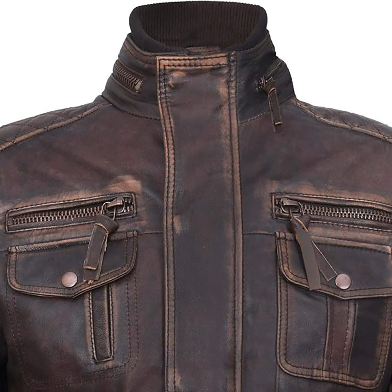 Infinity Leather Men's Vintage Biker Jacket – Warm & Stylish