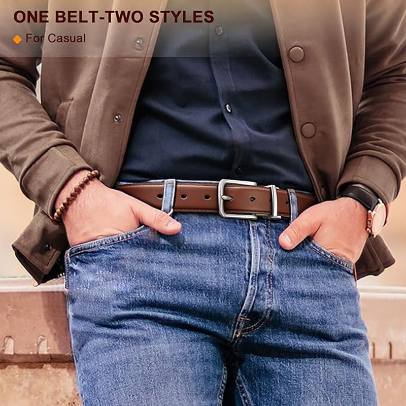 Men's Reversible Leather Belt – 31mm, Two Colors in One