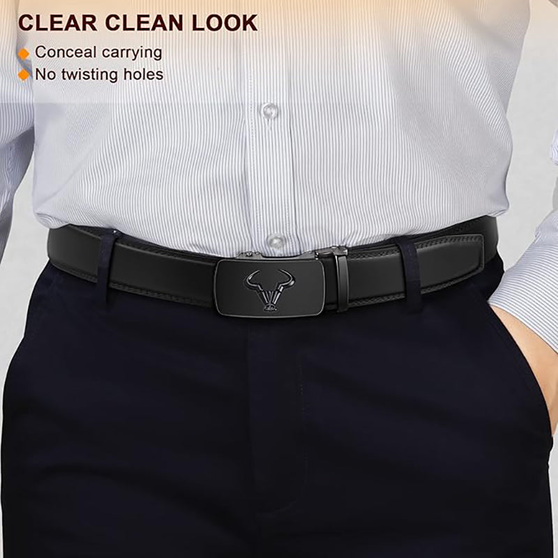 Men's Belt – 2-Pack, Automatic Leather, 35mm, Adjustable Size