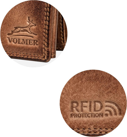 Men's Leather Horizontal Wallet with RFID Protection – 9 Credit Card Slots