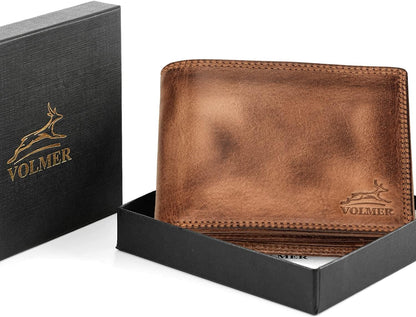 Men's Leather Horizontal Wallet with RFID Protection – 9 Credit Card Slots